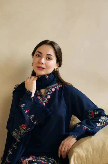 Zara Shahjahan Unstitched Luxury Dhanak Heavy Embroidered 3PC Suit